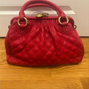 Marc Jacobs Stam Red Quilted Handbag
